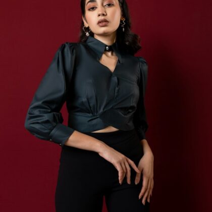 Blouse Satin Kerah V